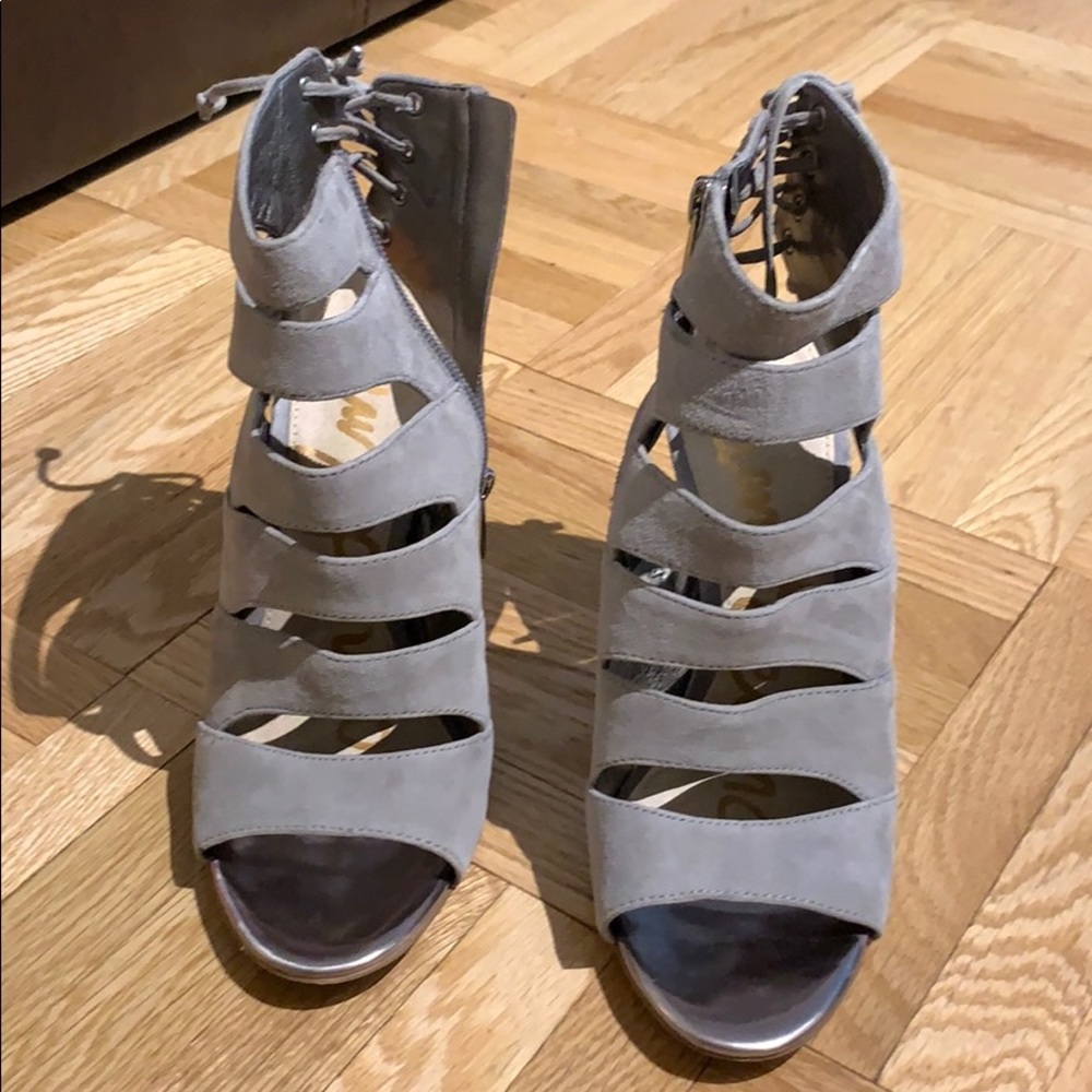 Sam Edelman size 7 grey stiletto suede pumps